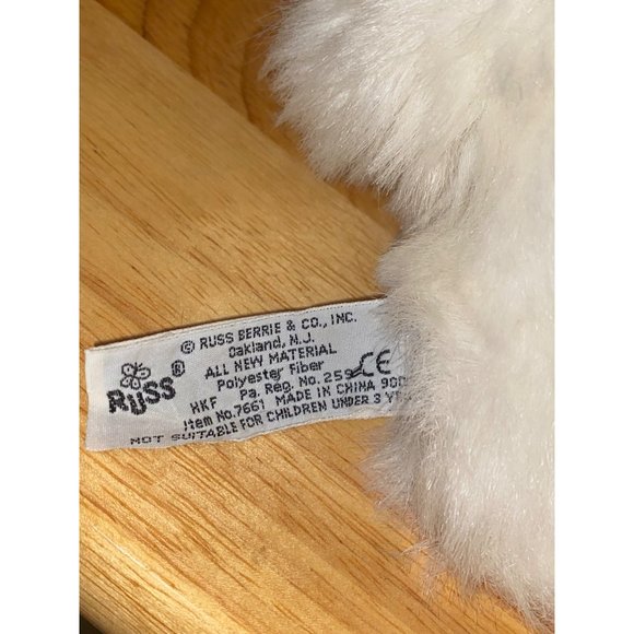 Vintage Russ Berrie Nikki Kitty Cat White Plush Persian Green Eyes Stuffed Toy - Picture 7 of 7